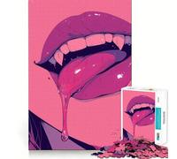Vampire Lips Jigsaw 1000 Pieces for Teenagers Mind Boost Fun Zero Gap Captivating Leisure for Cozy Indoors (38x52cm)
