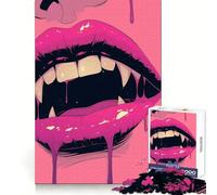 Vampire Lips Jigsaw 1000 Pieces for Teenagers Mind Clarity Soft Distraction Perfect Lock Xmas Present (50x75cm)