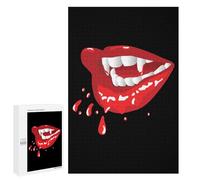 Vampire Lips Jigsaw Puzzle for Adults Wooden Challenging Puzzles Gift for Family Friends