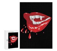 Vampire Lips Jigsaw Puzzle for Adults Wooden Challenging Puzzles Gift for Family Friends