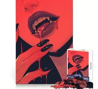 Vampire Lips Jigsaw Puzzles 1000 Pieces Cognitive Skill Gentle Pastime Solid Lock Unique Xmas Gift (38x26cm)