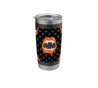 Vampire Lips Monster Fanged Creature Fangs Horror Orange Stainless Steel Insulated Tumbler