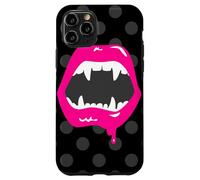 vampire lips monster fanged creature pink fangs horror scary Case for iPhone 11 Pro