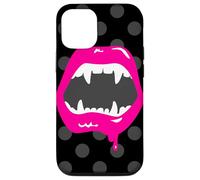 vampire lips monster fanged creature pink fangs horror scary Case for iPhone 12/12 Pro
