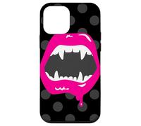 vampire lips monster fanged creature pink fangs horror scary Case for iPhone 12 mini