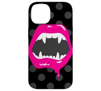 vampire lips monster fanged creature pink fangs horror scary Case for iPhone 14