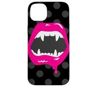 vampire lips monster fanged creature pink fangs horror scary Case for iPhone 14 Plus