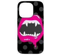 vampire lips monster fanged creature pink fangs horror scary Case for iPhone 14 Pro