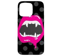vampire lips monster fanged creature pink fangs horror scary Case for iPhone 15 Pro Max