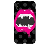 vampire lips monster fanged creature pink fangs horror scary Case for iPhone XS Max