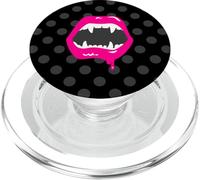 vampire lips monster fanged creature pink fangs horror scary PopSockets PopGrip for MagSafe