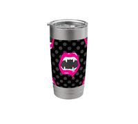 Vampire Lips Monster Fanged Creature Pink Fangs Horror Scary Stainless Steel Insulated Tumbler