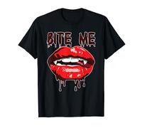 Vampire Lips, Mouth, Halloween, Bite Me, For Women, Scary T-Shirt