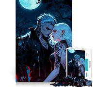 Vampire Love Jigsaw Puzzle1000 Pieces Mind Train Fun Clean Cut Sturdy Components Captivating Leisure for Cozy Indoors (38x26cm)