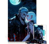Vampire Love Jigsaw Puzzles 1000 Recall Fun Play Burr Free Clean Cut Pieces Portable Travel Friendly Fun Game (38x52cm)