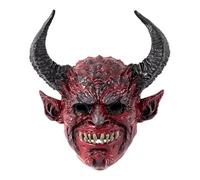 Vampire Mask Zombie Full Head Mask for Adult, Scary Masks with Devil Horns for Halloween, Ghost Face Mask-Supersoft Creepy Halloween Masks, Demon Monster Zombie Cosplay for Halloween Party Props (A)