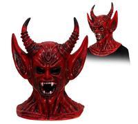 Vampire Mask Zombie Full Head Mask for Adult, Scary Masks with Devil Horns for Halloween, Ghost Face Mask-Supersoft Creepy Halloween Masks, Demon Monster Zombie Cosplay for Halloween Party Props (F)