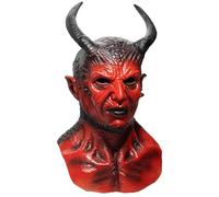 Vampire Mask Zombie Full Head Mask for Adult, Scary Masks with Devil Horns for Halloween, Ghost Face Mask-Supersoft Creepy Halloween Masks, Demon Monster Zombie Cosplay for Halloween Party Props (E)