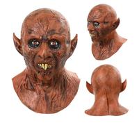 Vampire Mask Zombie Head Mask for Adult, Scary Horror Creepy Demon Monster Mask for Halloween Costume Cosplay Party (Red Skin)