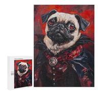 Vampire Pug Art Print Puzzle 1000 Teile Schwer Puzzle Spielzeug Lernspiel Impossible Herausforderungsspielzeug Für Erwachsene Kinder 500 PCS