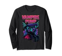 Vampire Pump Dracula Lifting Grave Old School 90's Retro Gym Long Sleeve T-Shirt