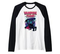 Vampire Pump Dracula Lifting Grave Old School 90's Retro Gym Raglan Baseball Tee