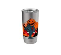 Vampire Pumpkin Head Jack O Lantern Spooky Halloween Stainless Steel Insulated Tumbler