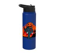 Vampire Pumpkin Head Jack O Lantern Spooky Halloween Stainless Steel Insulated Water Bottle