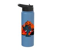 Vampire Pumpkin Head Jack O Lantern Spooky Halloween Stainless Steel Insulated Water Bottle
