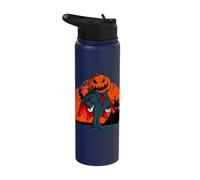 Vampire Pumpkin Head Jack O Lantern Spooky Halloween Stainless Steel Insulated Water Bottle