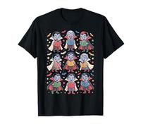 Vampire Reading Books Halloween Funny Cute Teens Kids T-Shirt