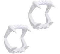 Vampire Teeth, 2 Pcs White Plastic Fake Vampire Teeth Fangs Demon Fangs Devil Dentures Cosplay Props Halloween Vampire Costume Accessory