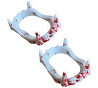 Vampire Teeth Children with Blood - White Plastic Teeth Scary Halloween Monster Werewolf Zombie Teeth for Dracula and Vampire Costumes