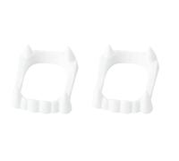 Vampire Teeth Fake Fangs Halloween Fake Teeth White Plastic Fanged Novelty Teeth Sharp Toothed Horror Prop Fangs Fancy Dress Costume Halloween Party Cosplay Scary Vampire Dentures For Kids Adults(2Pc)