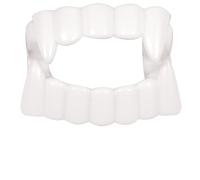 Vampire Teeth Fake Fangs Halloween Fake Teeth White Plastic Fanged Novelty Teeth Sharp Toothed Horror Prop Fangs Fancy Dress Costume Halloween Party Cosplay Scary Vampire Dentures For Kids Adults(1Pc)