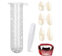 Vampire Teeth Fangs, 3 Pairs 3 Sizes Teeth with Adhesive and Tweezers, Vampire Fangs Fake Teeth Halloween Decorations Party Cosplay Props Werewolf Fangs Vampire Dentures Party Favors Masquerade Access