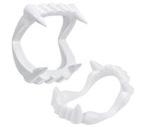 Vampire Teeth for Kids, 2 Pcs White Fake Fangs for Costume, Halloween Cosplay Party Favors for Supplies Masquerade Halloween Party Favors