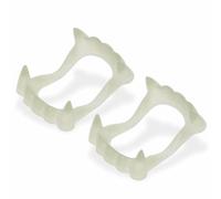 Vampire Teeth Glow In Dark Vampire Fangs Adult Fake Dentures Halloween Dress Up Glowing Vampire Braces Teeth Perfect For Halloween Costume Parties Themed Events Cosplay Fun Accessories (Pack of 2)