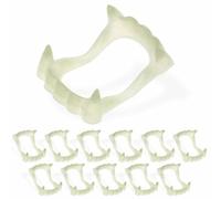 Vampire Teeth Glow in the Dark Fangs Horror Plastic Fangs Lightweight Fake Werewolf Teeth Suitable for Nightclub Fancy Dress Photo Booths Halloween Parties Christmas Day Costume (1pack) (12)