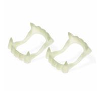 Vampire Teeth Glow in the Dark Fangs Horror Plastic Fangs Lightweight Fake Werewolf Teeth Suitable for Nightclub Fancy Dress Photo Booths Halloween Parties Christmas Day Costume (1pack) (2)