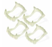 Vampire Teeth Glow in the Dark Fangs Horror Plastic Fangs Lightweight Fake Werewolf Teeth Suitable for Nightclub Fancy Dress Photo Booths Halloween Parties Christmas Day Costume (1pack) (4)