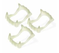 Vampire Teeth Glow in the Dark Fangs Horror Plastic Fangs Lightweight Fake Werewolf Teeth Suitable for Nightclub Fancy Dress Photo Booths Halloween Parties Christmas Day Costume (1pack) (3)