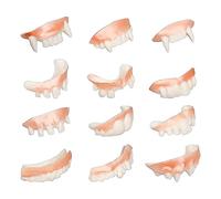 Vampire Teeth - Halloween Fangs with 12 Pieces Washable Dentures | Scary Costume Stopper for Masquerade Prank Party, Fake Fangs for Adults Children Cosplay Gothic Role Play Accessories Horror
