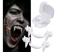 Vampire Teeth, Vampire Fangs Teeth, 2 Peices Retractable Vampire Fangs, Retractable Realistic Vampire Zombie Fangs, Not Scratch The Gums Telescopic Teeth Fangs for Halloween Party