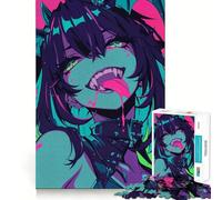 Vampire Tongue Jigsaw 1000 Pieces for Teenagers Mind Boost Fun Zero Gap Captivating Leisure for Cozy Indoors (38x26cm)