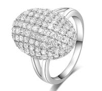 Vampire Twilight Bella's Full Drill Sparkling Crystsal Ring Silver Plated Cubic Zirconia Keepsake Daylight Rings New Moon Dawn Engagement Engagement Wedding Finger Rings for Women, 9, Crystal, Cubic