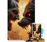 Vampire Versus Werewolf Confrontation Jigsaw Puzzles 1000 Mental Focus Game No Gap Tight Fitting Design Interactive Brain Challenge for Home (50x75cm)