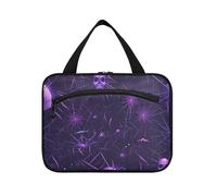 Vampire Web Skull Purple Hanging Bags for Traveling Women with Hook, Designer Fashion Skin Care Bag for Women Must Haves Vacation cartera para maquillaje L