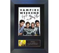 VAMPIRE WEEKEND Signed Autograph Mounted Photo Reproduction PRINT A4 Rare Perfect Birthday Christmas Present (297 x 210mm) #369 (Black Frame)