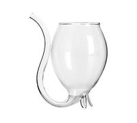 Vampire Wine, Creative Wine Glass, Personality Devil Red Wine Glasses Goblet, Curved Mouth Straws, Transparent Juice Cup, for Cocktail Wine Juice Whiskey Home Bar Party Club Glassware Gift 300ml